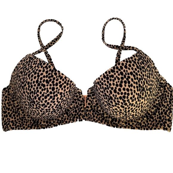 Leopard Print Women’s Swimsuit Bra Size 34B Shade & Shore Underwire Adju… - Picture 1 of 12